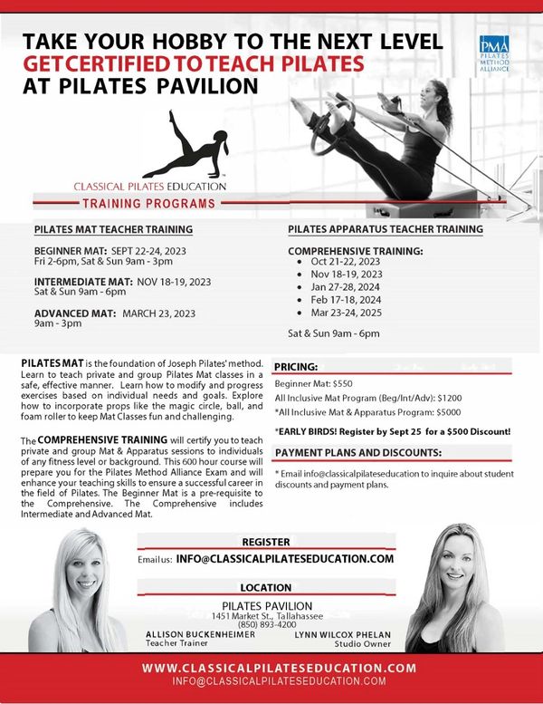 Classical Pilates Education CPE Teacher Training program flyer